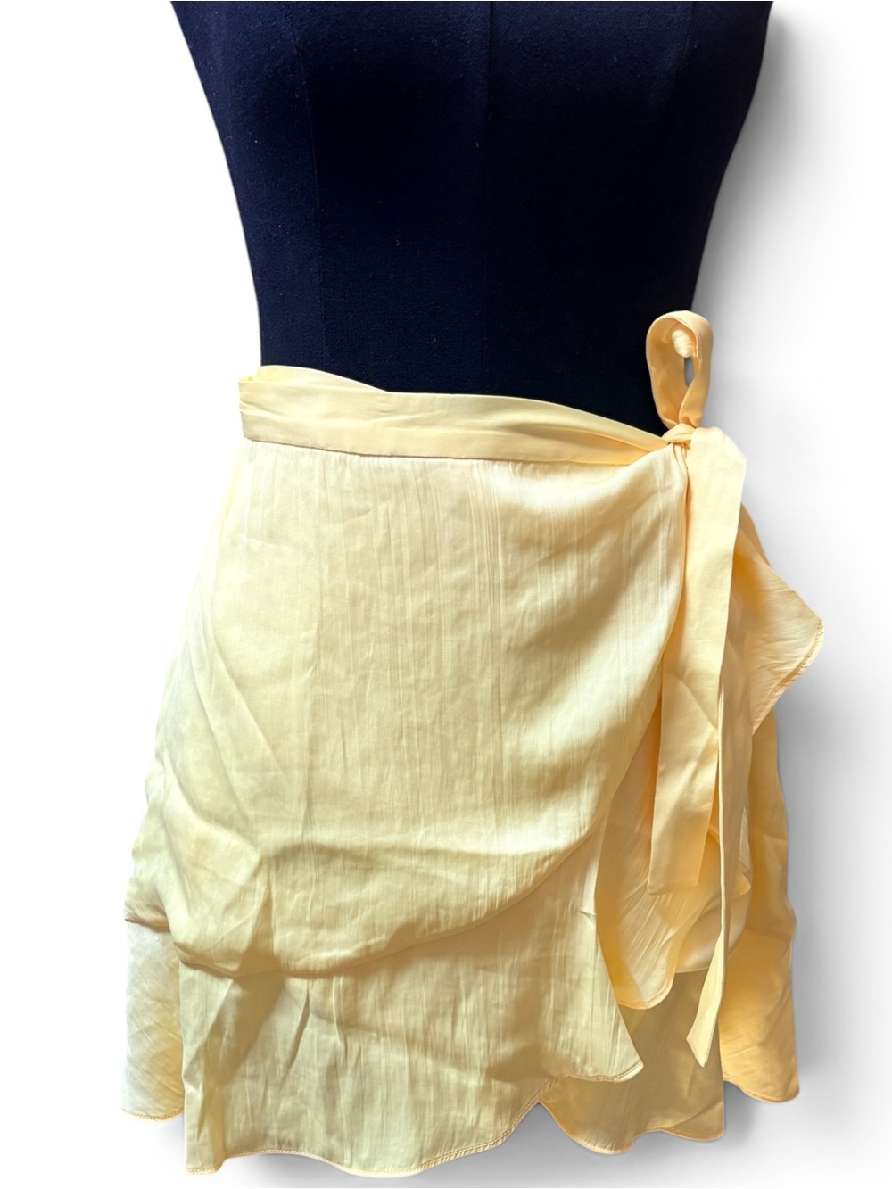 Maeve Anthropologie Yellow Ruffle Wrap Skirt Tie Waist‎ Layered Womens S
